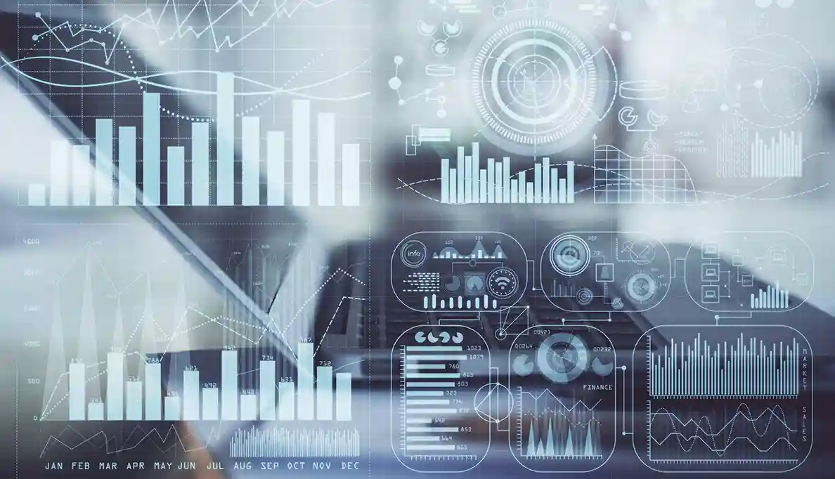A video screen with high-tech analytics
