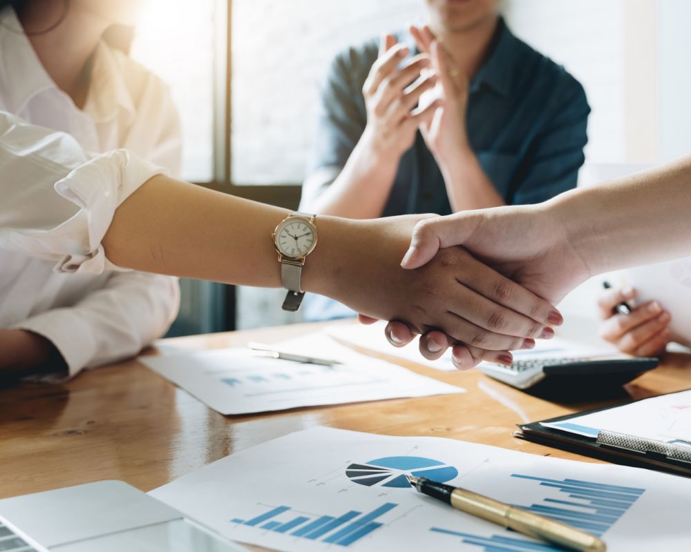 Two people shaking hands